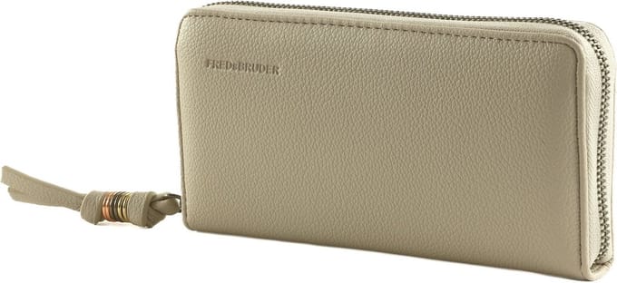 FREDsBRUDER Leren Portemonnee Keep On Smiling Wallet Cool Stone Lichtgrijs