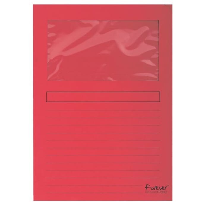 Exacompta FOREVER® Pak van 100 venstermappen 120g/m2 - 22x31cm voor A4 - Rood - 50105E