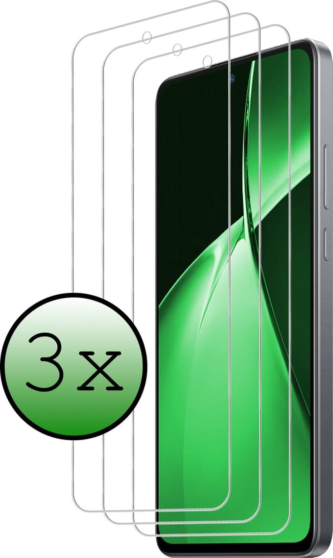 Screenprotector - 3 Stuks Geschikt voor OnePlus Nord CE 4 Lite - Extra Sterk - Beschermglas - Gehard Glas - Tempered Glass - Screen Protector