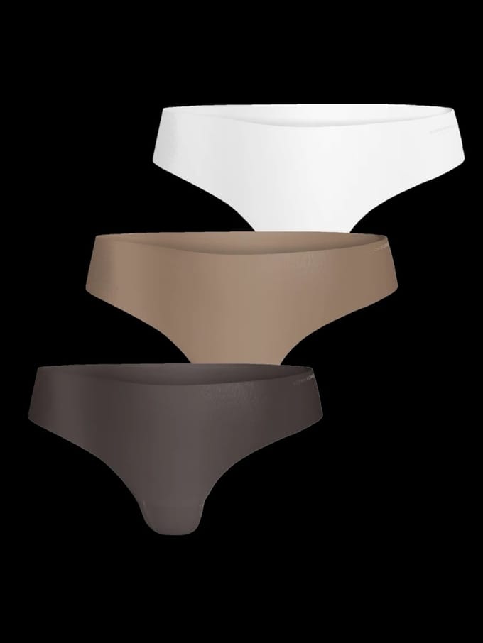Björn Borg dames Invisible thong - string (3-pack) - wit - bruin - bruin
