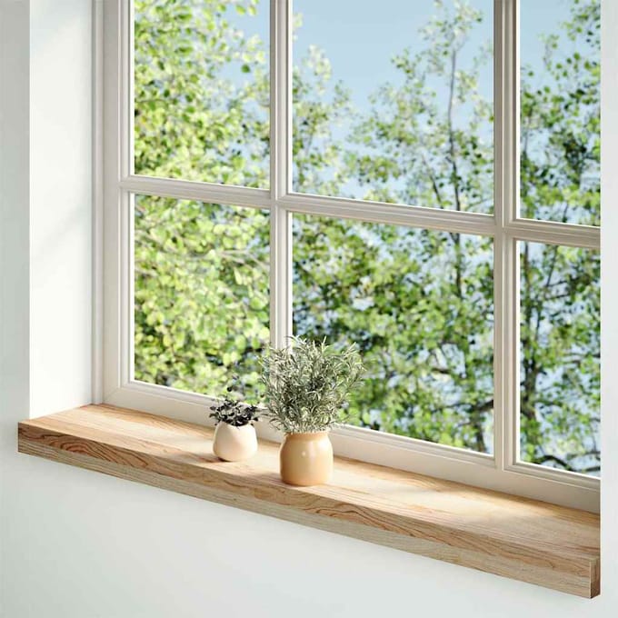 vidaXL - Vensterbanken - 2 - st - onbehandeld - 100x15x2 - cm - massief - eikenhout