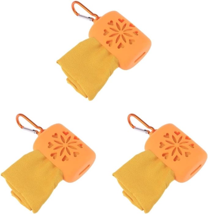 Compacte Handdoek - Sporthanddoek Reishanddoek - Multifunctioneel Gebruik - Absorberend Sneldrogend - Medium 3 Stuks - Oranje