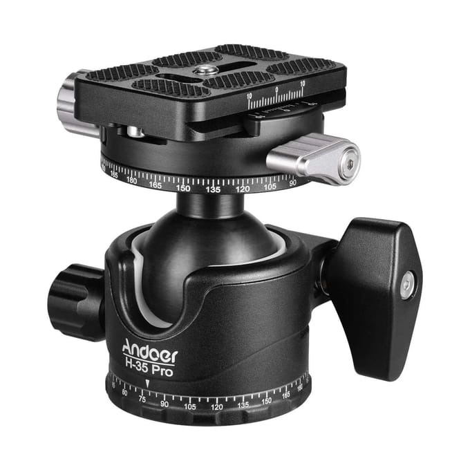 Andoer H-35 Pro Panorama Balhoofd Balhoofd Statief Mount Adapter Low Gravity Center met Dual zwart