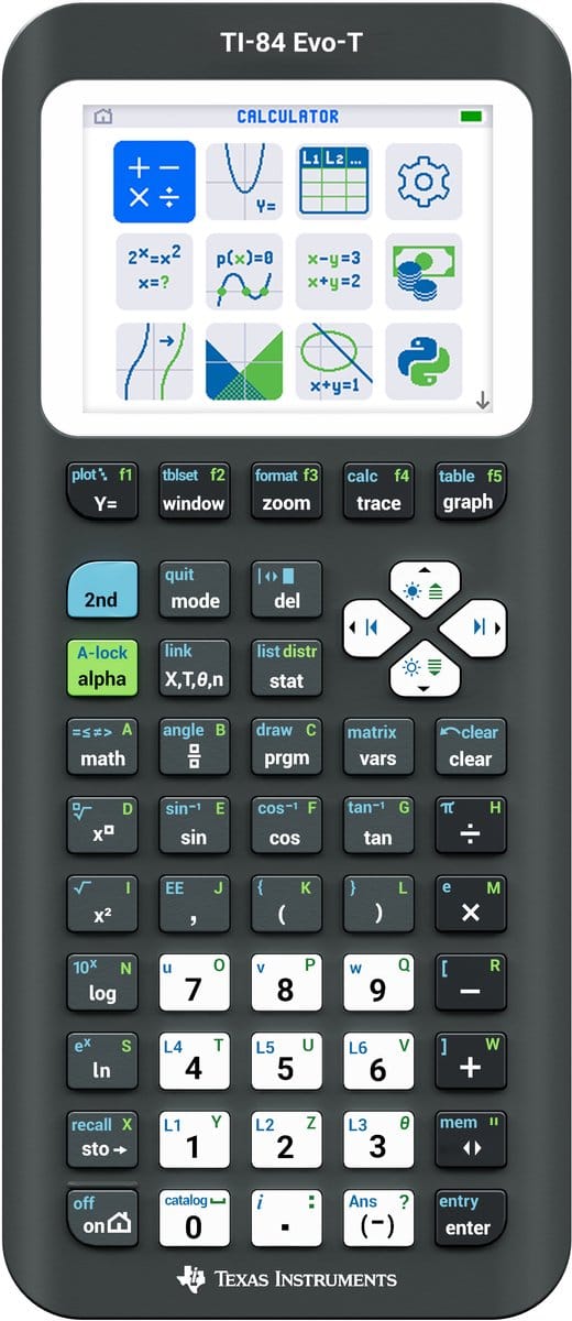 Texas Instruments - TI-84 Evo-T - Grafische Rekenmachine - Python - Examenstand