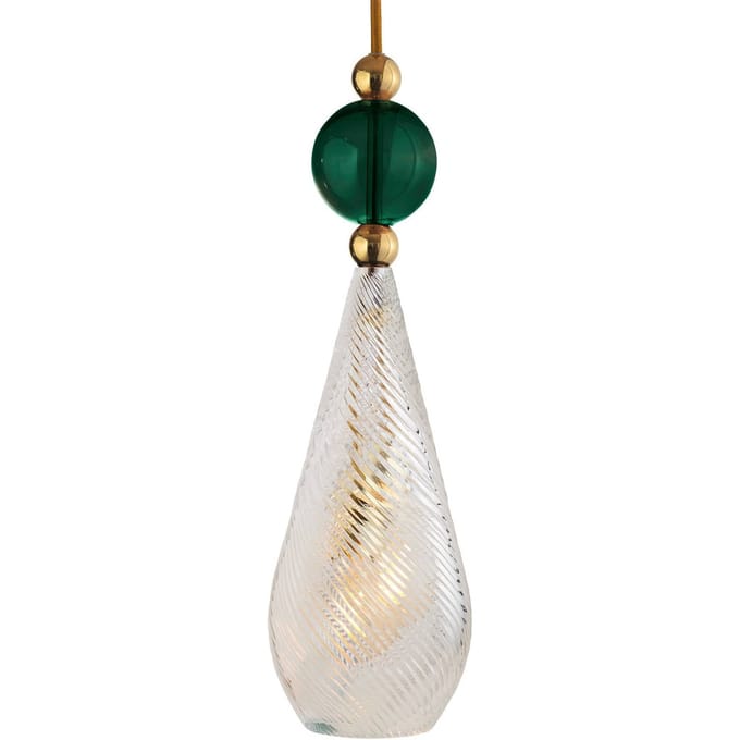 EBB & FLOW Smykke L goud kristal swirl klimop groen