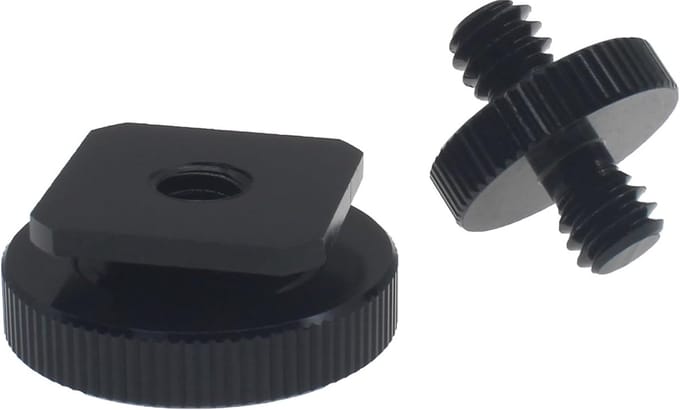 Camera Accessoire - Hot Shoe Mount - Camera Stabilisatie - Aluminium Legering - 25 x 18 mm - Zwart