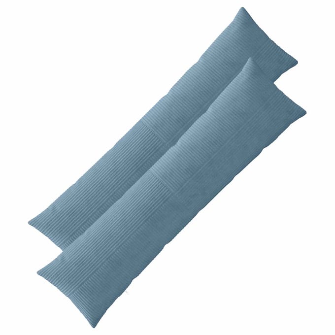 vidaXL - Kussensloop - 2 - pcs - ALMELO - Blauw - 40 - x - 145 - cm - corduroy
