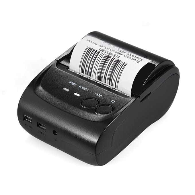 POS-5802DD Mini draagbare draadloze USB thermische printer kassabon POS-afdrukken voor iOS Android US Plug black