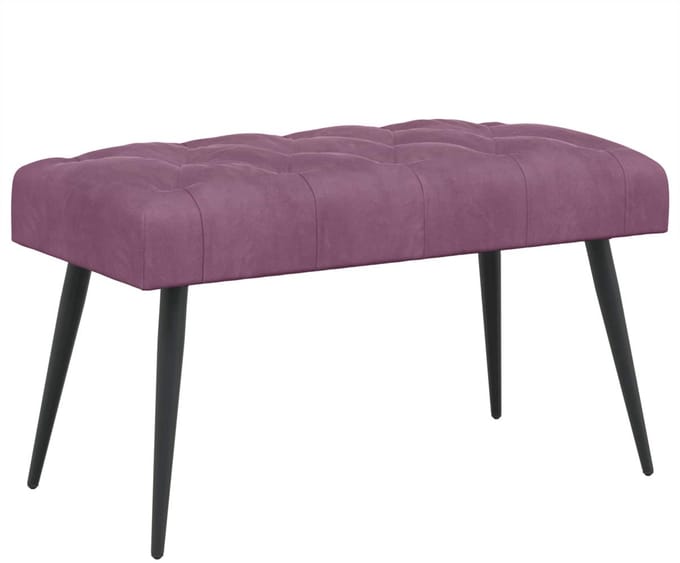 vidaXL - Bank - met - knopen - tufting - Paars - 80 - x - 40 - x - 46 - cm - Fluweel
