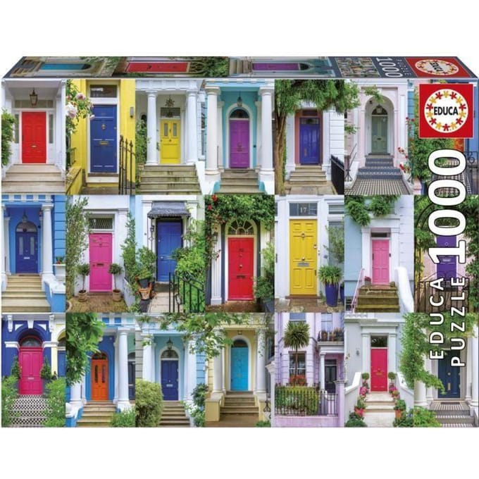 Puzzel - EDUCA - Poorten van Notting Hill - 1000 stukjes - Thema Architectuur - 68 x 48 cm
