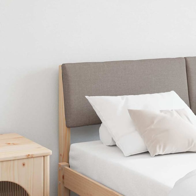 vidaXL - Gestoffeerd - hoofdbord - Taupe - 140 - cm - Massief - grenenhout