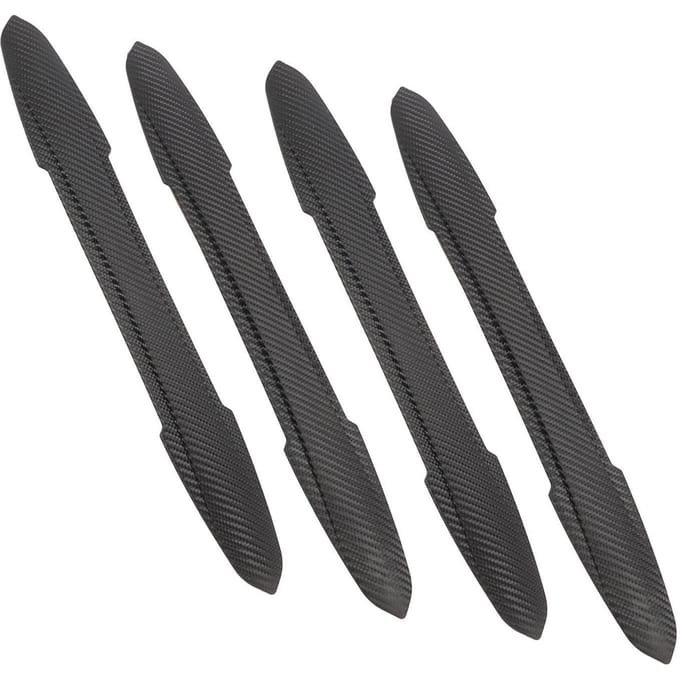 4 STUKS Bumperbeschermstrip Koolstofvezelpatroon Getextureerd 43cm Lengte Krasbescherming Bumperbekleding gray