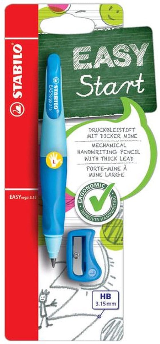 Vulpotlood stabilo easyergo hb 3.15mm links blauw | 3 stuks