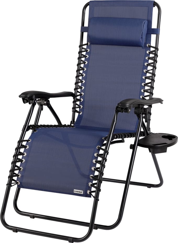 Ligstoel tuin - ligbed - 175x67x108 cm - donkerblauw