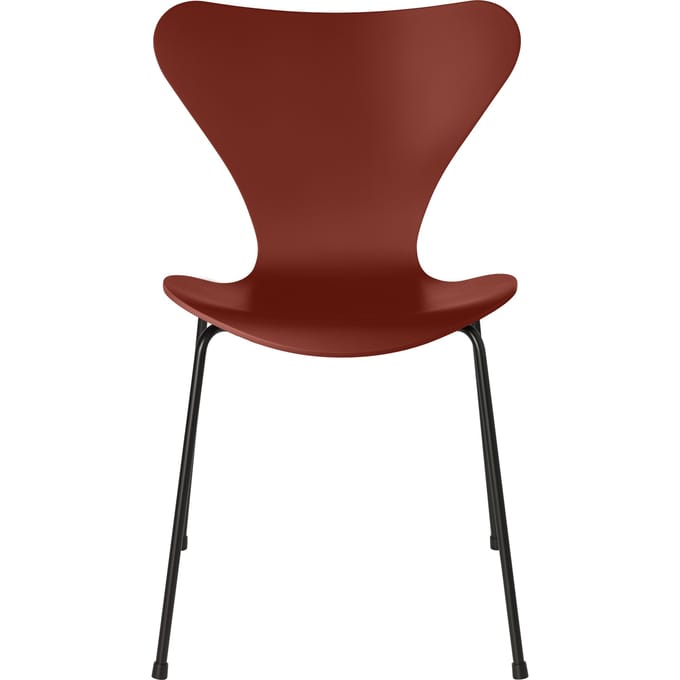 Fritz Hansen Serie 7 3107 Stoel - lak - venetian red - zwart