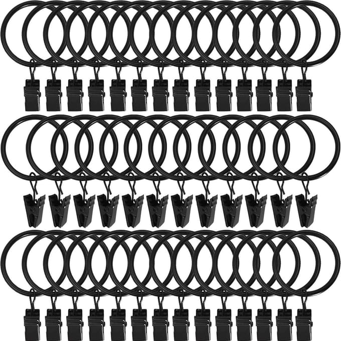 New Age Devi - 40 stuks RVS gordijnringetjes - 32mm - Inclusief handige klemmetjes