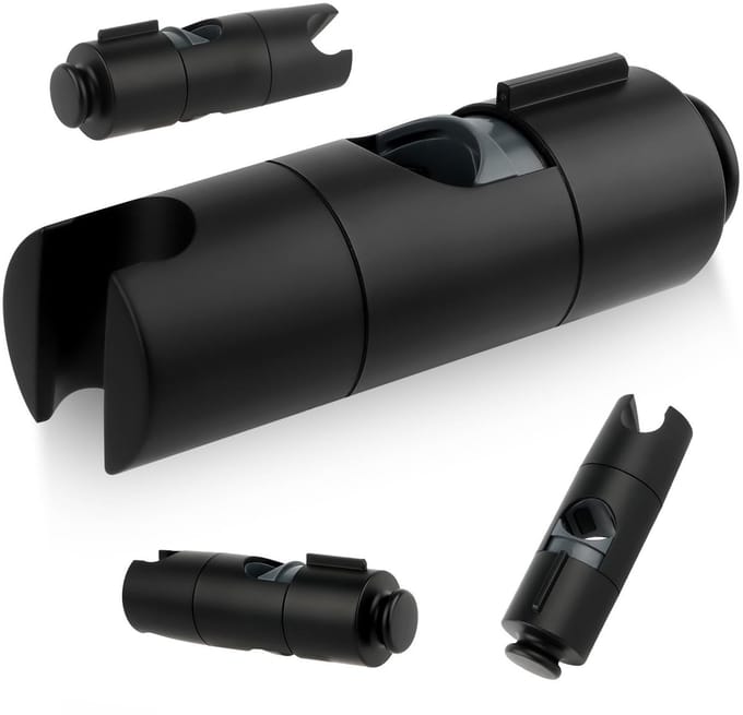 Dailygoods - Verstelbare douchehouder voor handdouche - Zwart, 18-25 mm