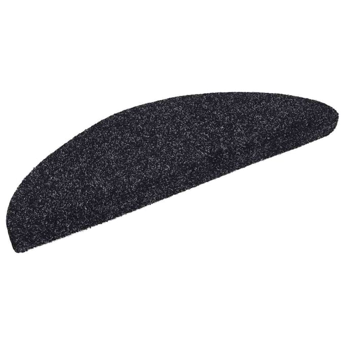 vidaXL - Trapmatten - Zelfklevend - 10 - stuks - 56x17x3 - cm - Zwart - Halfrond