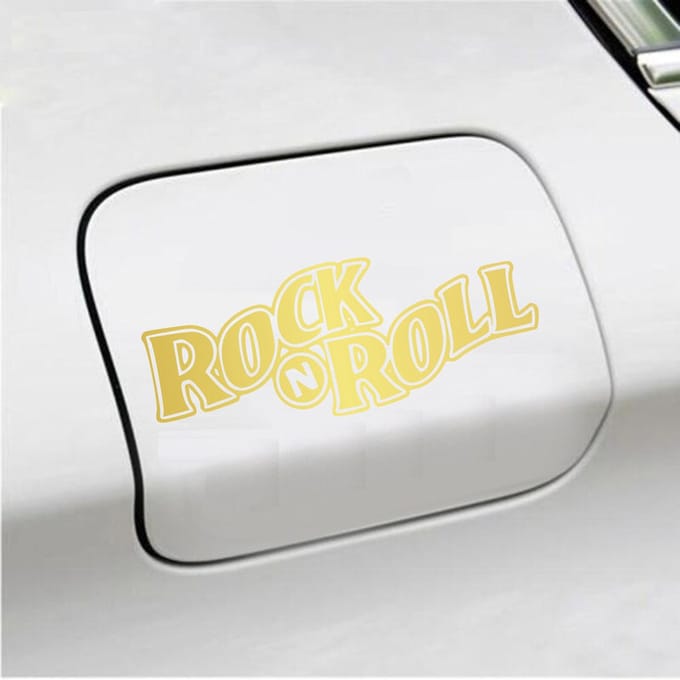 Bumpersticker - Rock N Roll - 5,7 X 14,8 - Goud
