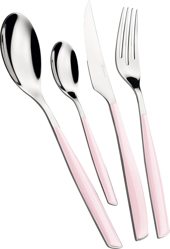 Bestekset RVS 18/10 met Roze Handvat voor 6 personen