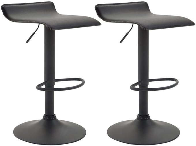 CLP Dyn V2 Set van 2 barkrukken - Kunstleer zwart zwart