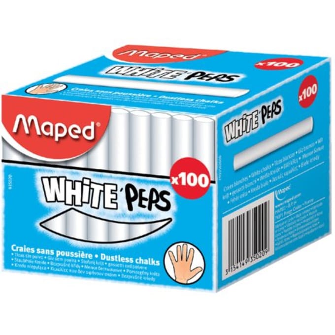 Schoolbordkrijt Maped White'Peps doos á 100 stuks wit