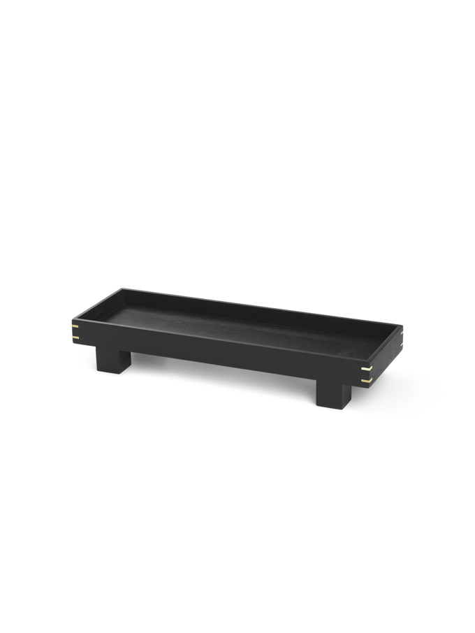 Ferm Living Bon houten dienblad - chêne teinté noir - XS