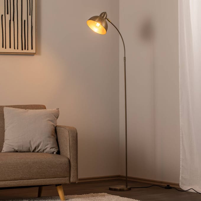 Opviq Vloerlamp Varzan, goud, metaal, hoogte 162 cm, E27