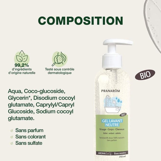 Pranarom - Neutrale reinigingsgel - Bio - 250 ml