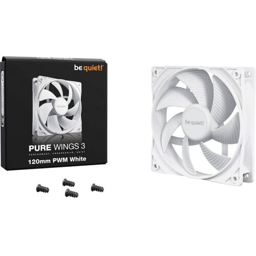 BeQuiet PURE WINGS 3 White 120mm PWM PC-ventilator Wit (b x h x d) 120 x 25 x 120 mm