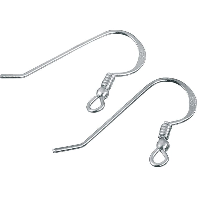 Oorhaken met veer, 925 sterling zilverZilver