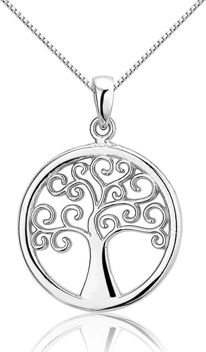 Montebello Ketting Levensboom G - 925 Zilver Gerhodineerd - ∅20mm - 45cm
