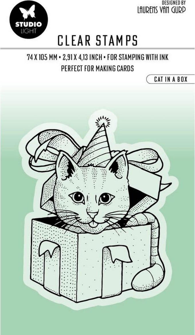Studio Light Essentials Clear Stamp Cat in a Box