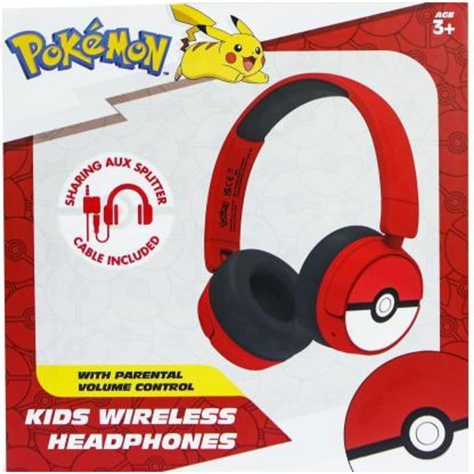 Pokémon - Pokéball - draadloze kinderkoptelefoon - volumebegrenzing - lange batterijduur - microfoon - opvouwbaar - bluetooth