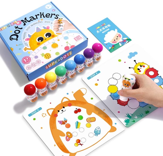 Bingodabber Kids met kleurplaten | Inhoud 25 ml | 12 stuks