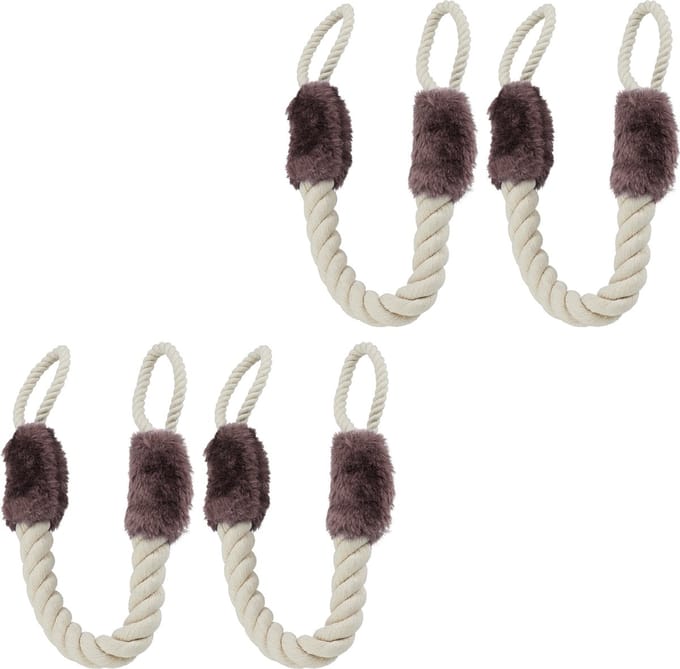 4x deurstopper deurklink - klembescherming bruin - set - vingerbescherming