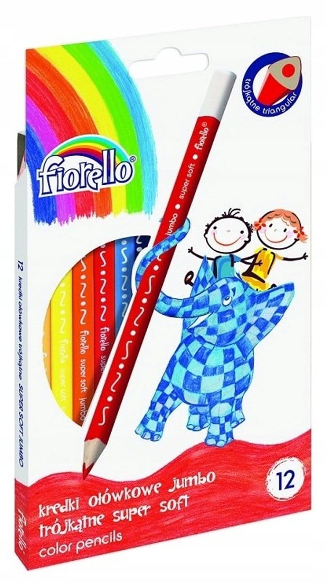 Driehoekige potloden 12 kleuren Superzacht Jumbo