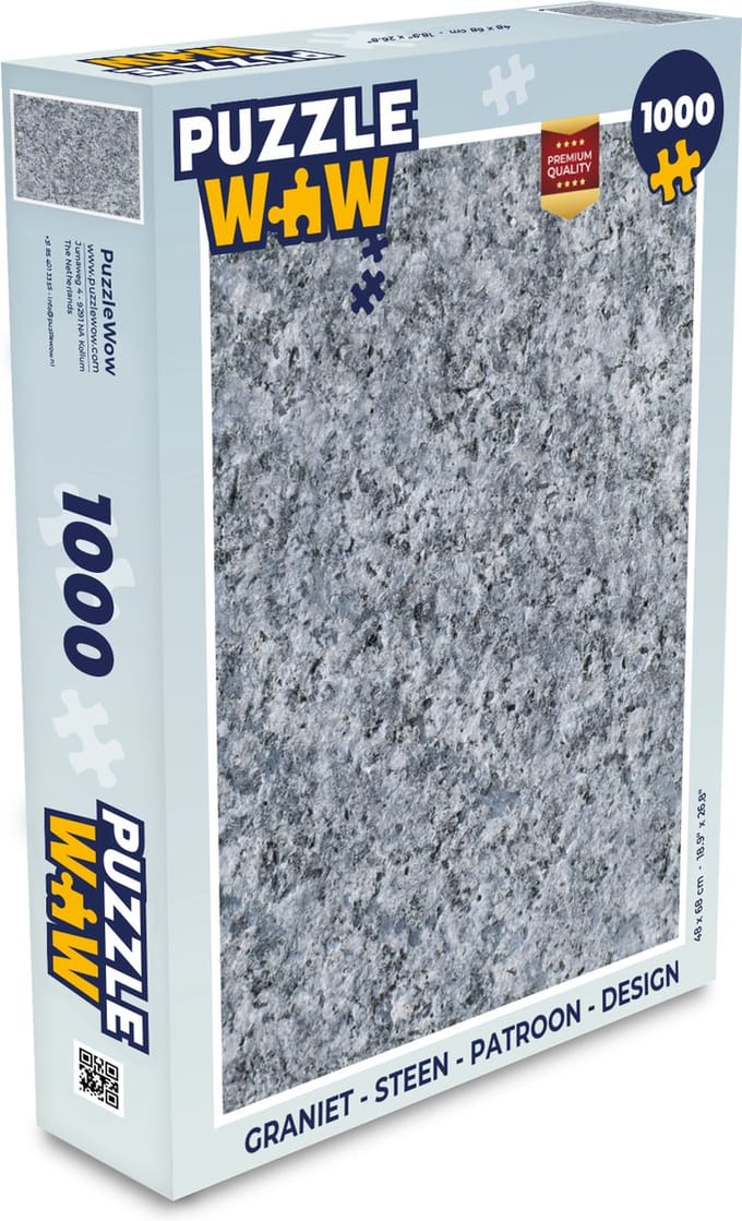 Puzzel Graniet - Steen - Patroon - Design - Grijs - Legpuzzel - Puzzel 1000 stukjes volwassenen