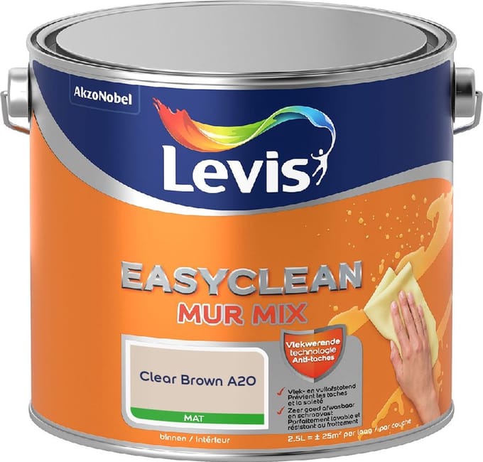 Levis - Easyclean Mur Mat Mix - Clear Brown A20 - Mengverf - 2,5 L
