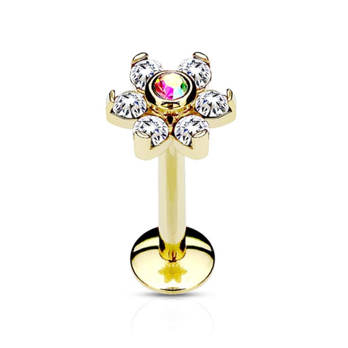 Piercing bloem 1.2x6 - goud - LMPiercings