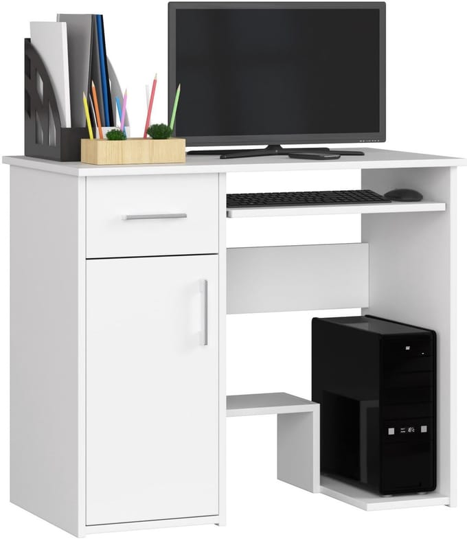 Bureau JAY met 1 Lade / Computerbureau / Computer Tafel / Bureautafel / Wit / 90 x 74 x 50 cm