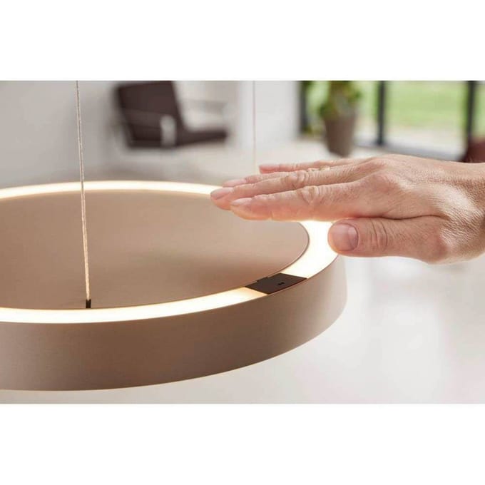 LOOM DESIGN LED hanglamp Avela, grijs, aluminium, Ø 36 cm