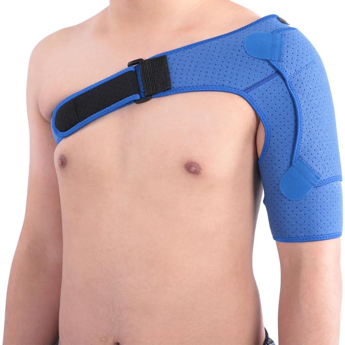 Schouder Verbeterde Onder Druk Geperforeerde Ademende Schouderbeschermer Kleine Maat (28?38in) Blauw blue