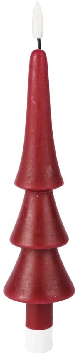 Dekoratief | Kaars 'Tree', rood, LED, 5x5x22cm | A255936