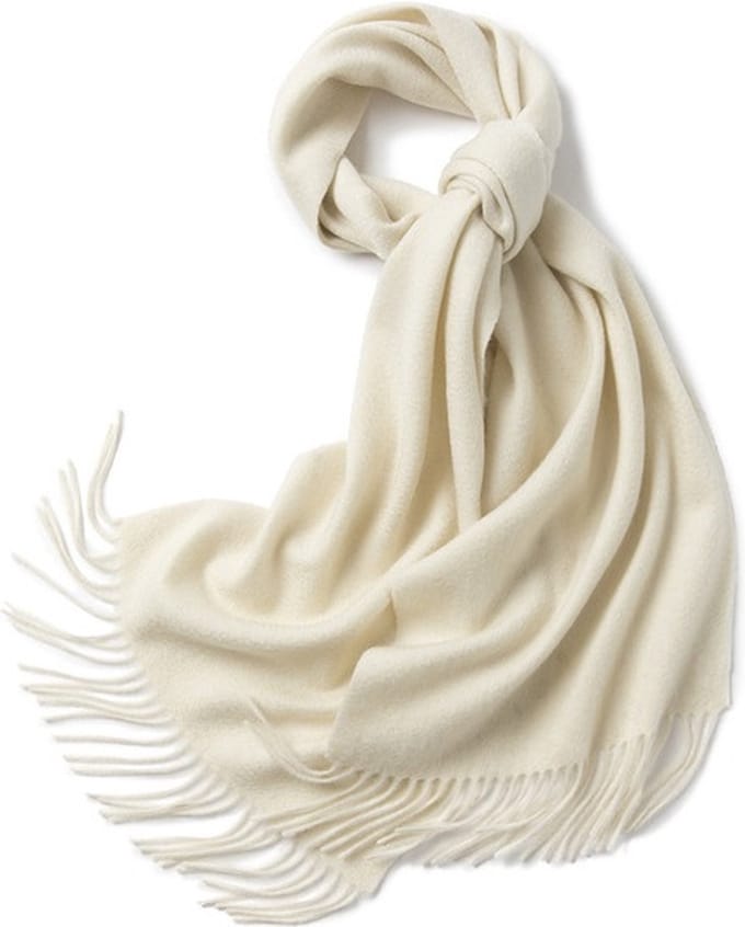Wollen Sjaal - Sjaal Dames - Zachte Sjaal - Wol - Wit