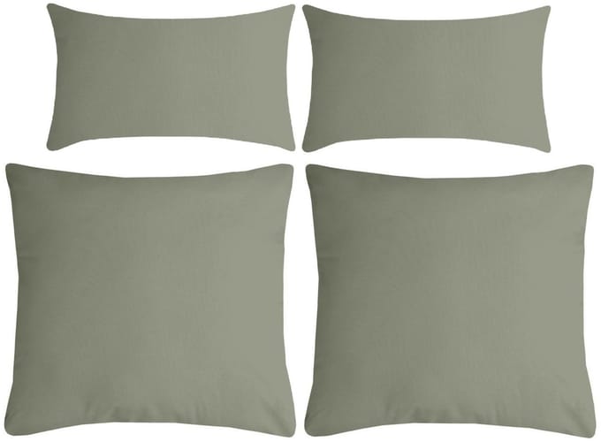 Stof Textile sierkussen Nelson - set 4x - groen - 2 formaten - bank kussens - polyester