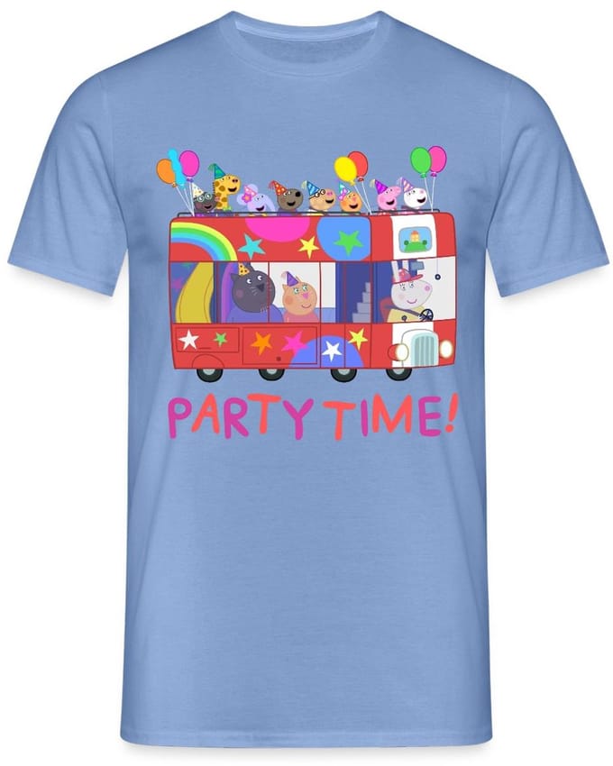 Peppa Pig Design Party Time Met Peppa T-Shirt Heren