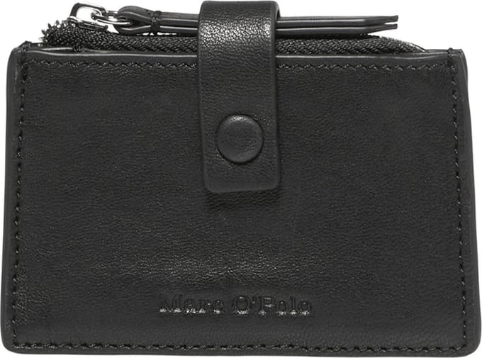 Marc O'Polo Leren Portemonnee Carina Zip Wallet Black Zwart