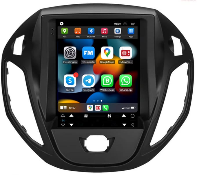 CarPlay autoradio geschikt voor Ford Transit Courier | 2012 t/m 2018 | Android 13 | Draadloos Apple CarPlay & Android Auto | 2012 2013 2014 2015 2016 2017 2018 | Bluetooth & Wifi