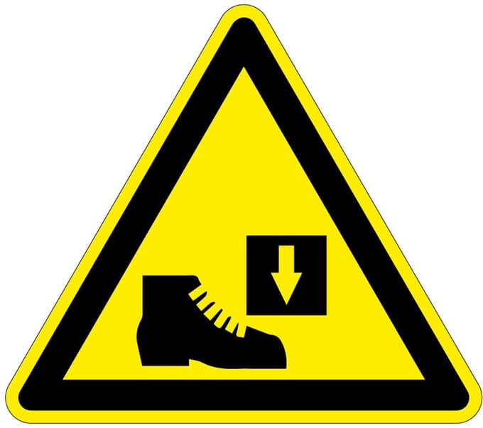 Waarschuwingsbord beklemming voor voeten 400 mm